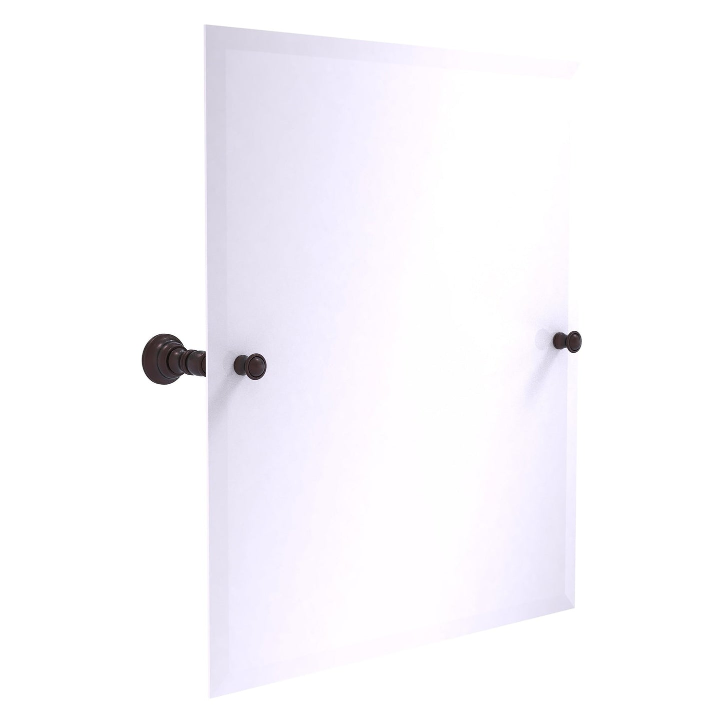 Allied Brass Carolina 21.8" x 4.8" Antique Bronze Solid Brass Frameless Rectangular Tilt Mirror With Beveled Edge