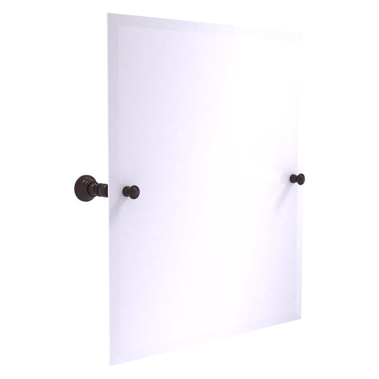 Allied Brass Carolina 21.8" x 4.8" Antique Bronze Solid Brass Frameless Rectangular Tilt Mirror With Beveled Edge