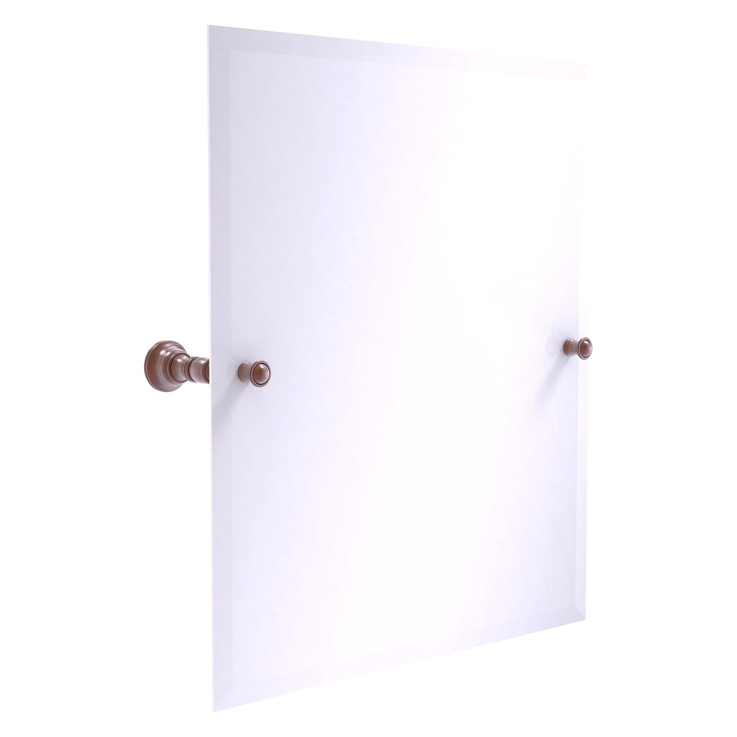 Allied Brass Carolina 21.8" x 4.8" Antique Copper Solid Brass Frameless Rectangular Tilt Mirror With Beveled Edge