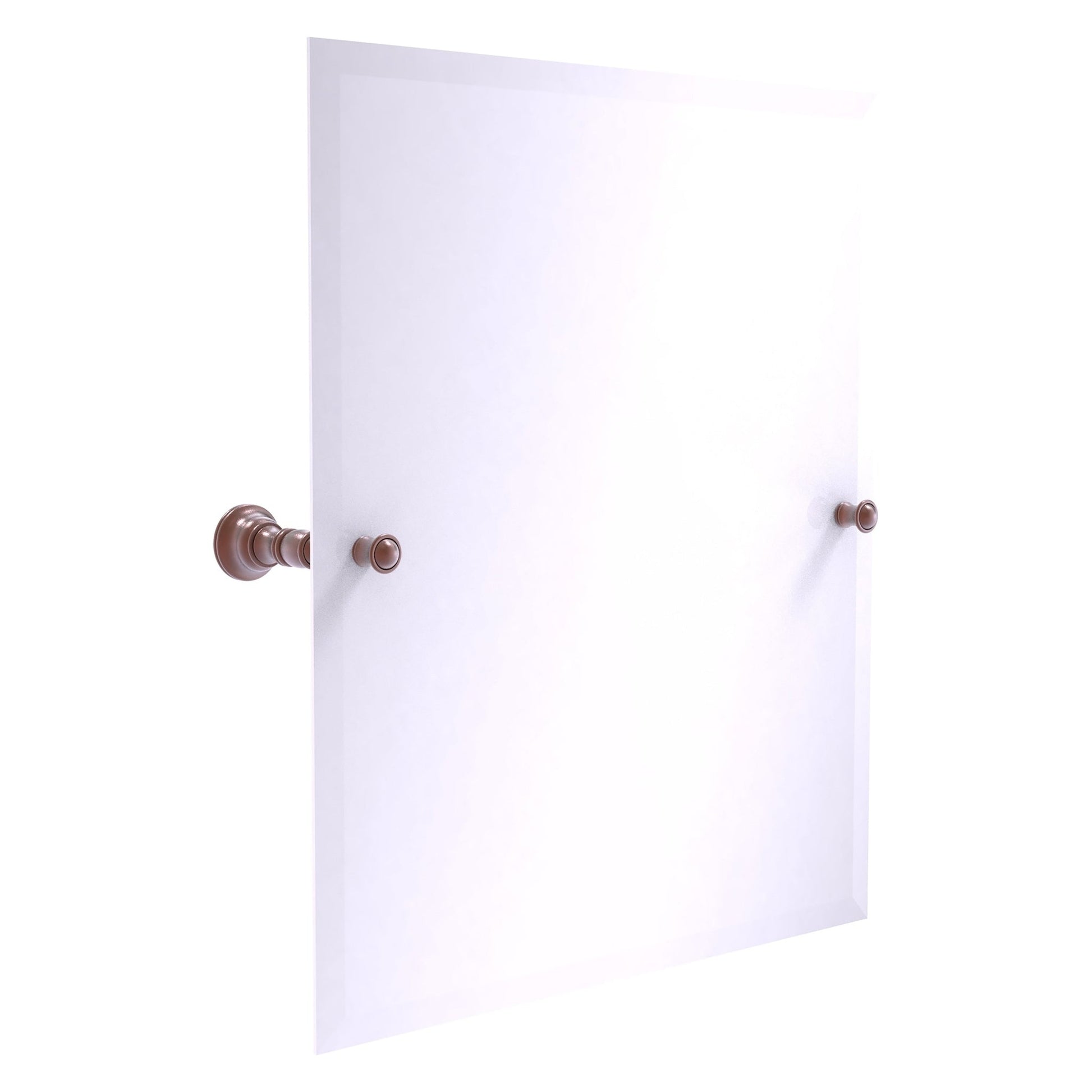Allied Brass Carolina 21.8" x 4.8" Antique Copper Solid Brass Frameless Rectangular Tilt Mirror With Beveled Edge