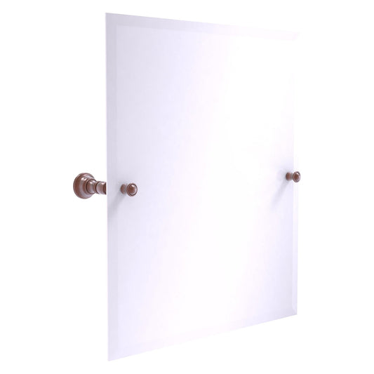 Allied Brass Carolina 21.8" x 4.8" Antique Copper Solid Brass Frameless Rectangular Tilt Mirror With Beveled Edge