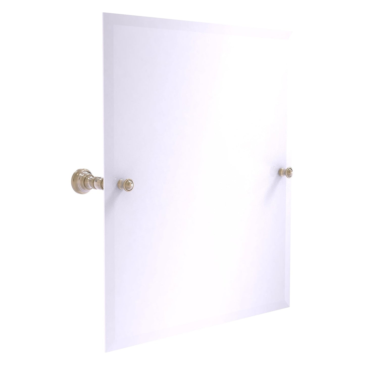 Allied Brass Carolina 21.8" x 4.8" Antique Pewter Solid Brass Frameless Rectangular Tilt Mirror With Beveled Edge