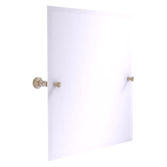 Allied Brass Carolina 21.8" x 4.8" Antique Pewter Solid Brass Frameless Rectangular Tilt Mirror With Beveled Edge