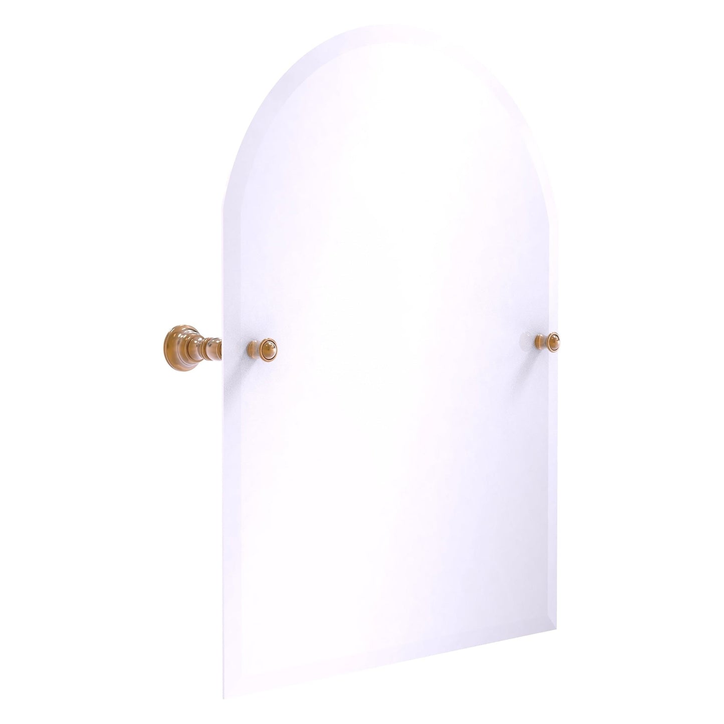 Allied Brass Carolina 21.8" x 4.8" Brushed Bronze Solid Brass Arched Top Tilt Mirror With Beveled Edge