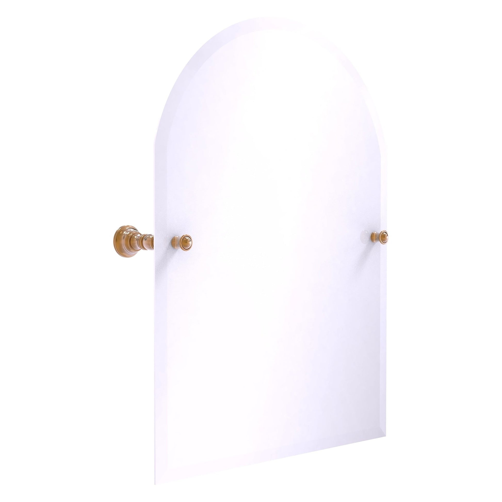 Allied Brass Carolina 21.8" x 4.8" Brushed Bronze Solid Brass Arched Top Tilt Mirror With Beveled Edge