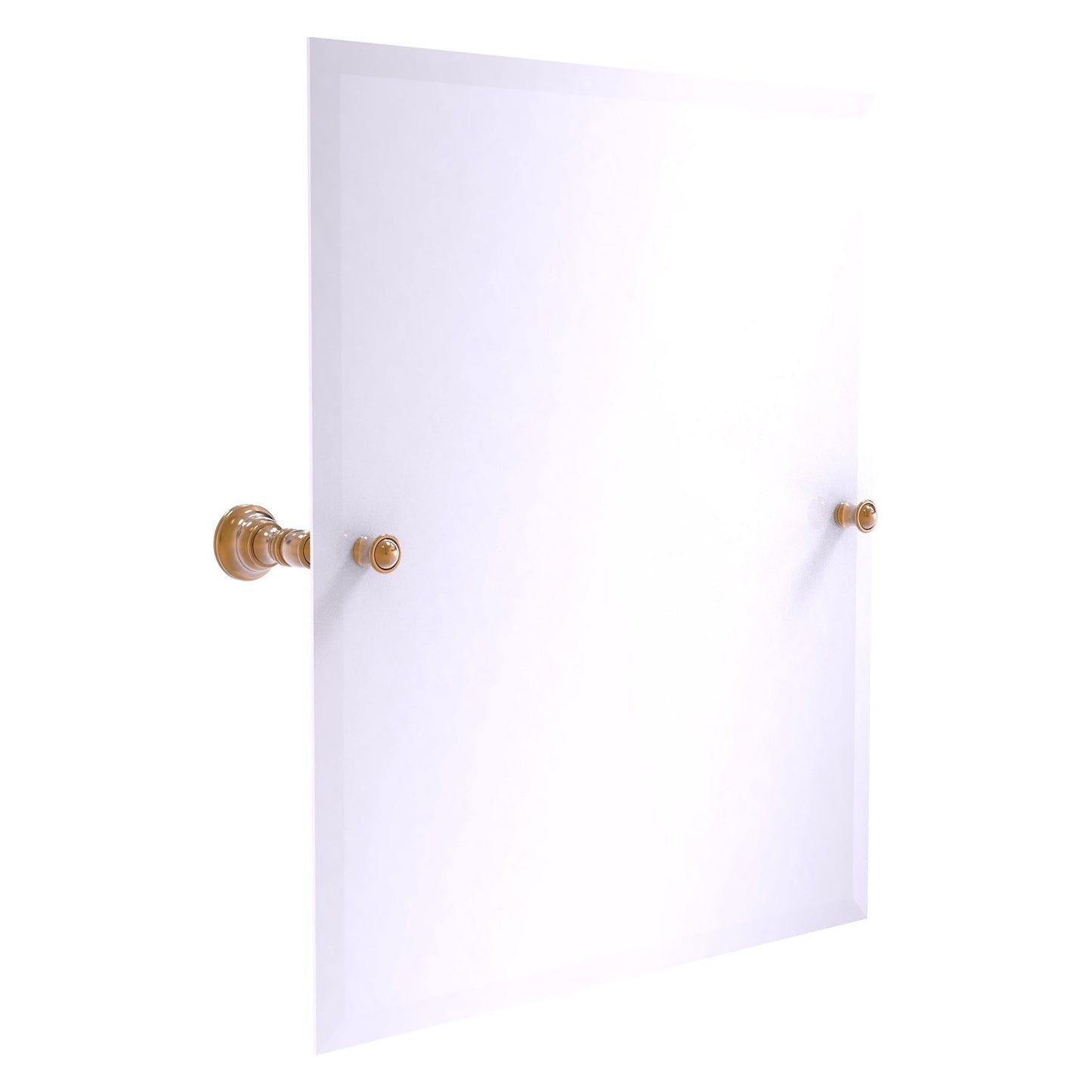 Allied Brass Carolina 21.8" x 4.8" Brushed Bronze Solid Brass Frameless Rectangular Tilt Mirror With Beveled Edge