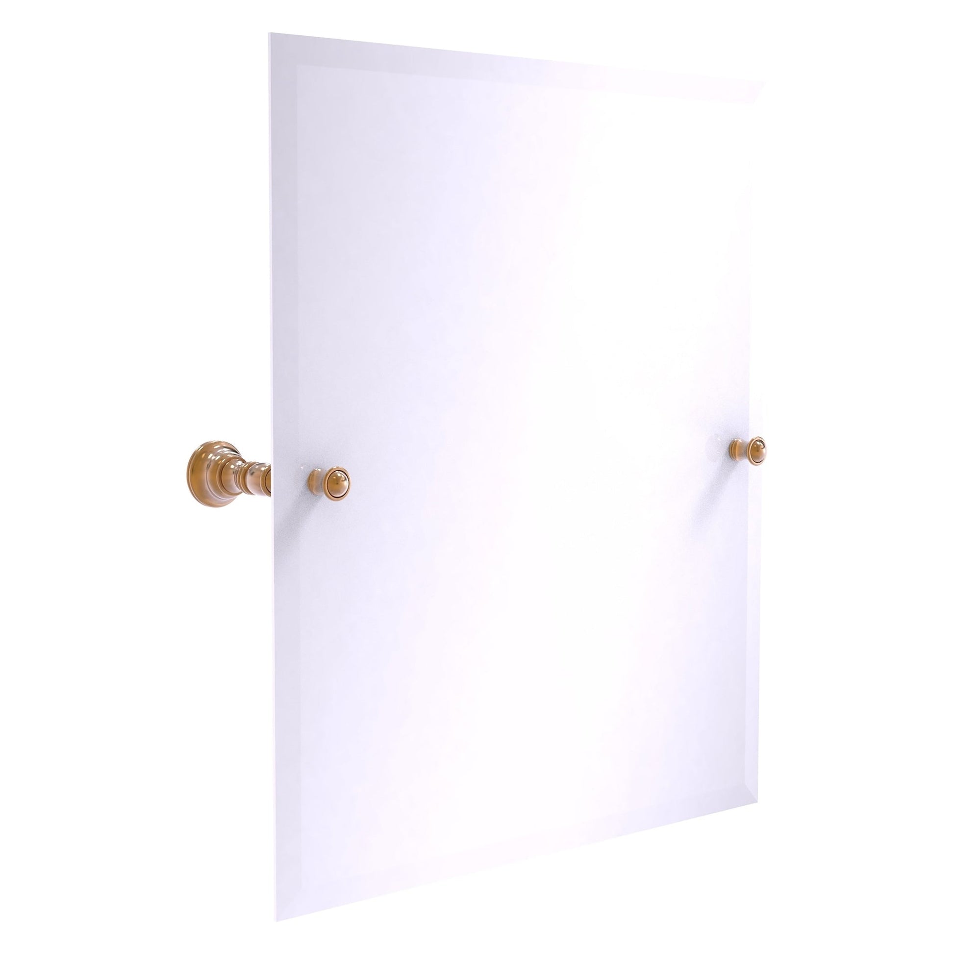 Allied Brass Carolina 21.8" x 4.8" Brushed Bronze Solid Brass Frameless Rectangular Tilt Mirror With Beveled Edge