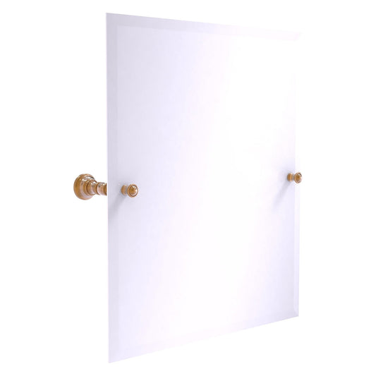 Allied Brass Carolina 21.8" x 4.8" Brushed Bronze Solid Brass Frameless Rectangular Tilt Mirror With Beveled Edge