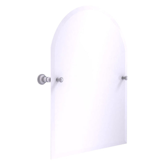 Allied Brass Carolina 21.8" x 4.8" Matte White Solid Brass Arched Top Tilt Mirror With Beveled Edge