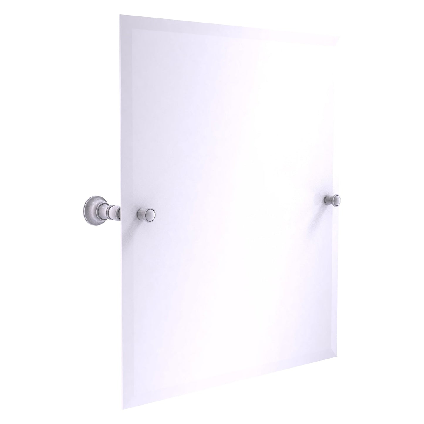 Allied Brass Carolina 21.8" x 4.8" Matte White Solid Brass Frameless Rectangular Tilt Mirror With Beveled Edge