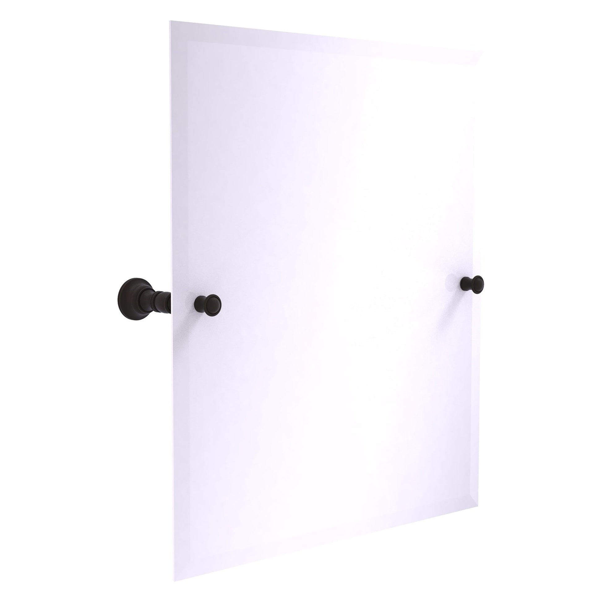 Allied Brass Carolina 21.8" x 4.8" Oil Rubbed Bronze Solid Brass Frameless Rectangular Tilt Mirror With Beveled Edge