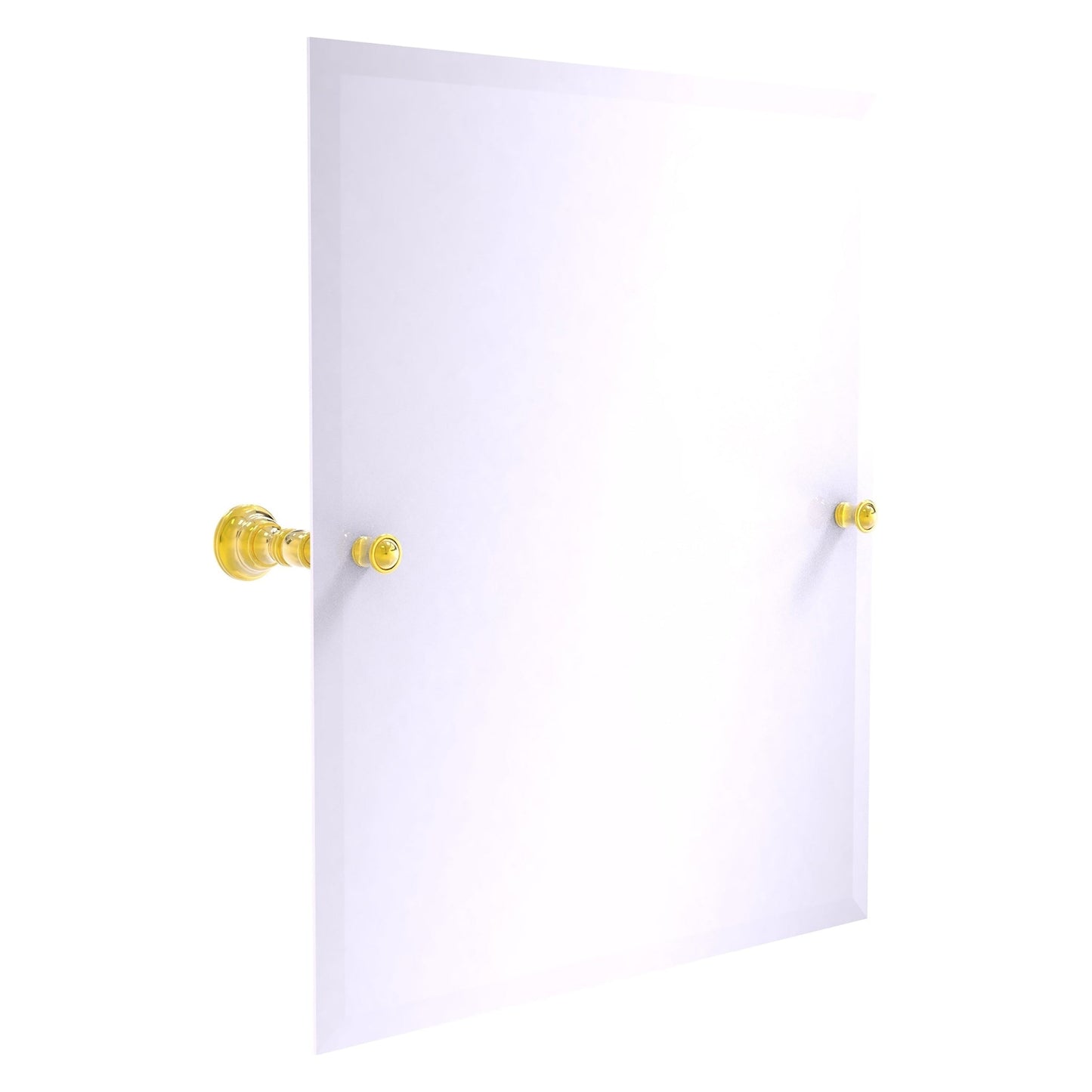 Allied Brass Carolina 21.8" x 4.8" Polished Brass Solid Brass Frameless Rectangular Tilt Mirror With Beveled Edge