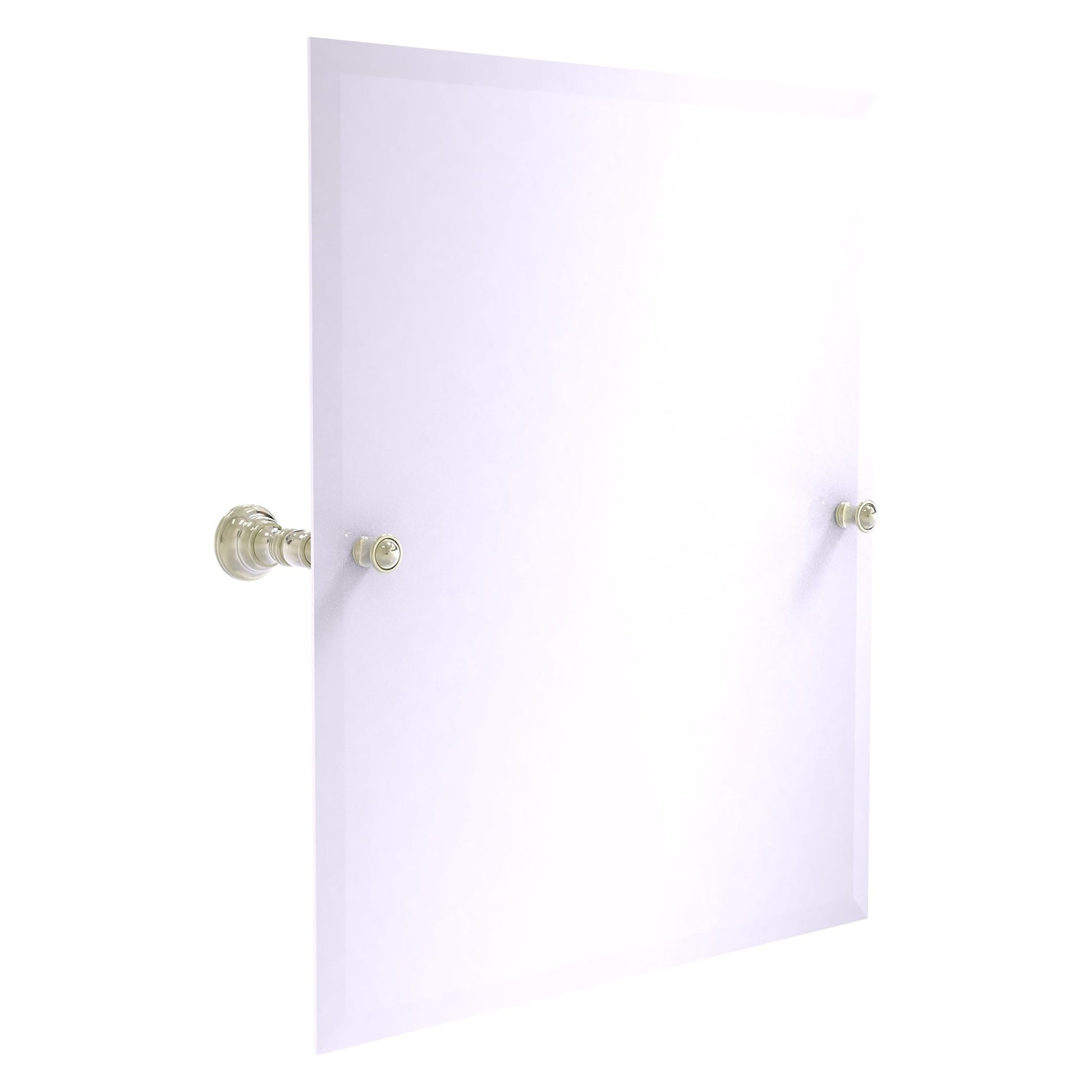 Allied Brass Carolina 21.8" x 4.8" Polished Nickel Solid Brass Frameless Rectangular Tilt Mirror With Beveled Edge