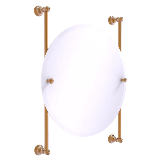 Allied Brass Carolina 22" x 4.4" Brushed Bronze Solid Brass Round Frameless Rail-Mounted Mirror