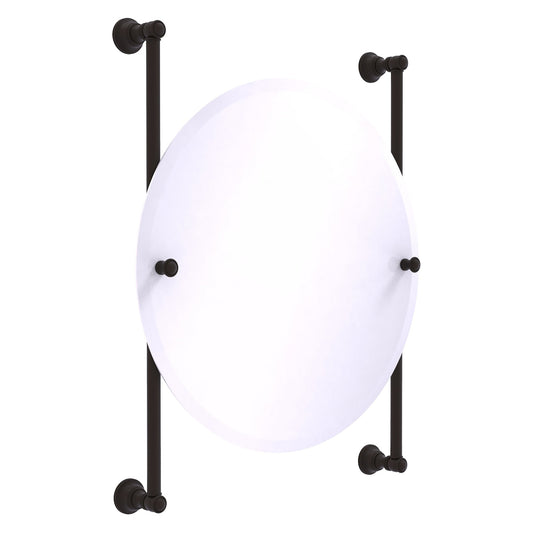 Allied Brass Carolina 22" x 4.4" Oil Rubbed Bronze Solid Brass Round Frameless Rail-Mounted Mirror