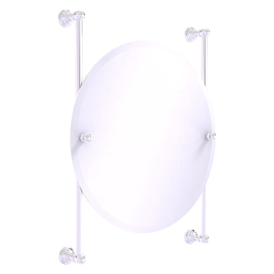 Allied Brass Carolina 22" x 4.4" Polished Chrome Solid Brass Round Frameless Rail-Mounted Mirror