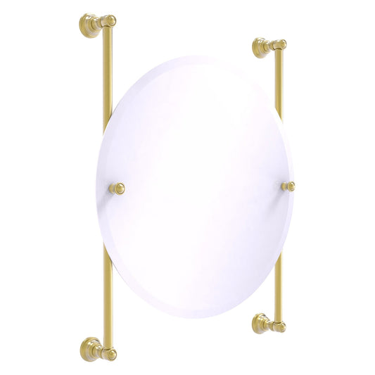 Allied Brass Carolina 22" x 4.4" Satin Brass Solid Brass Round Frameless Rail-Mounted Mirror