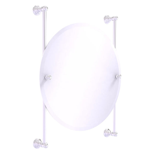 Allied Brass Carolina 22" x 4.4" Satin Chrome Solid Brass Round Frameless Rail-Mounted Mirror