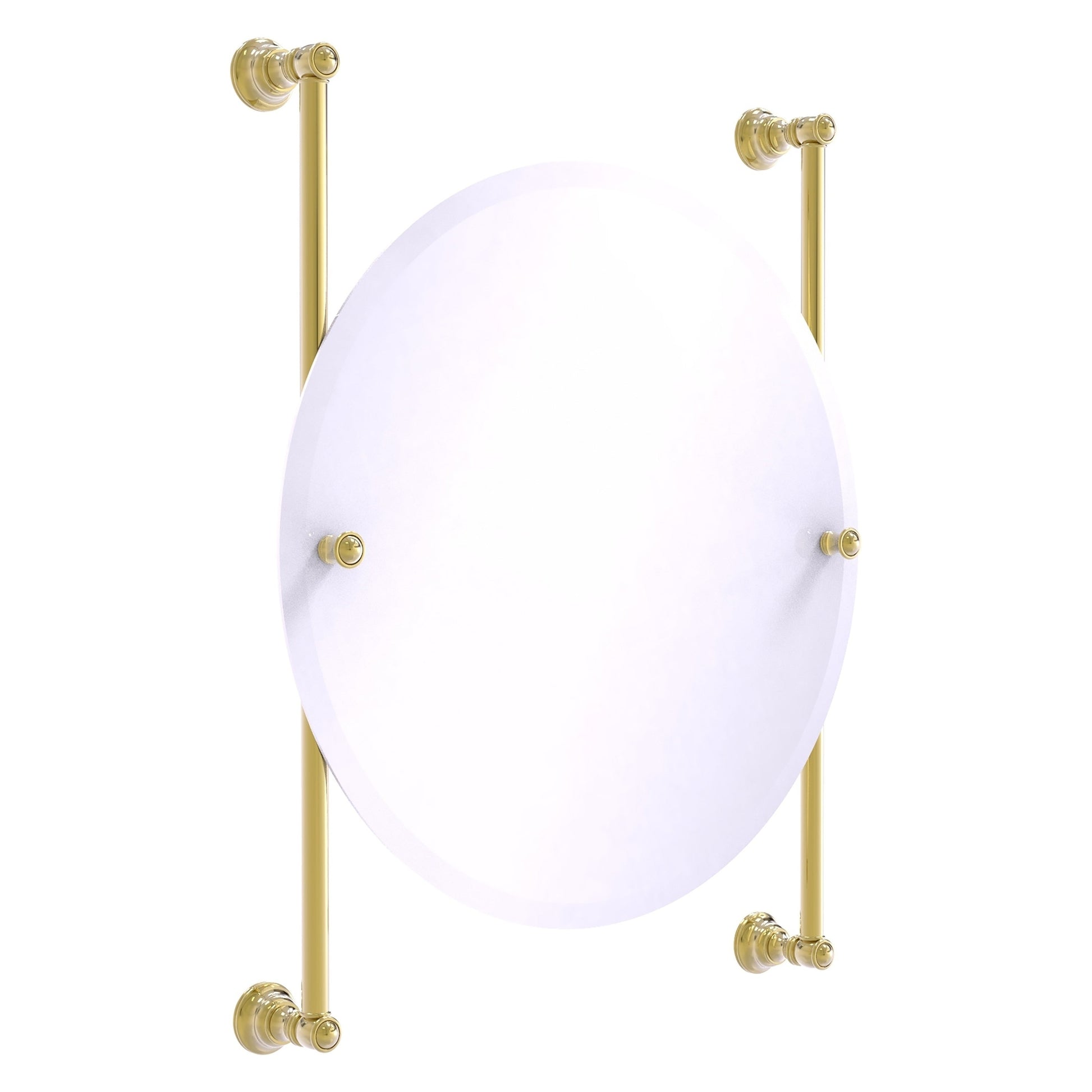 Allied Brass Carolina 22" x 4.4" Unlacquered Brass Solid Brass Round Frameless Rail-Mounted Mirror