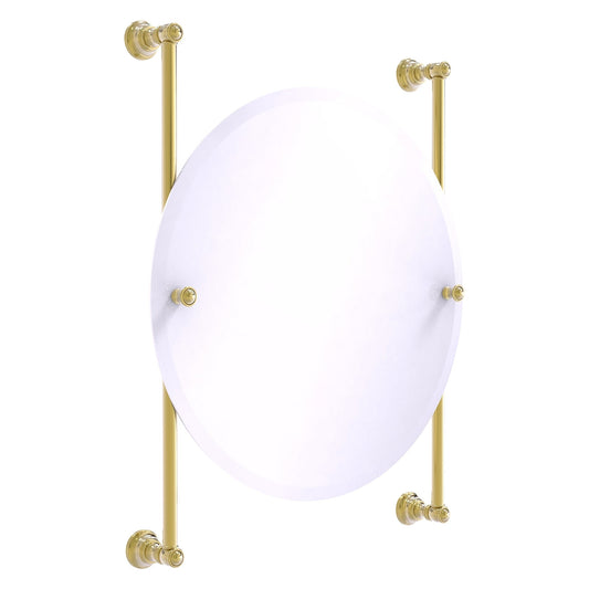 Allied Brass Carolina 22" x 4.4" Unlacquered Brass Solid Brass Round Frameless Rail-Mounted Mirror