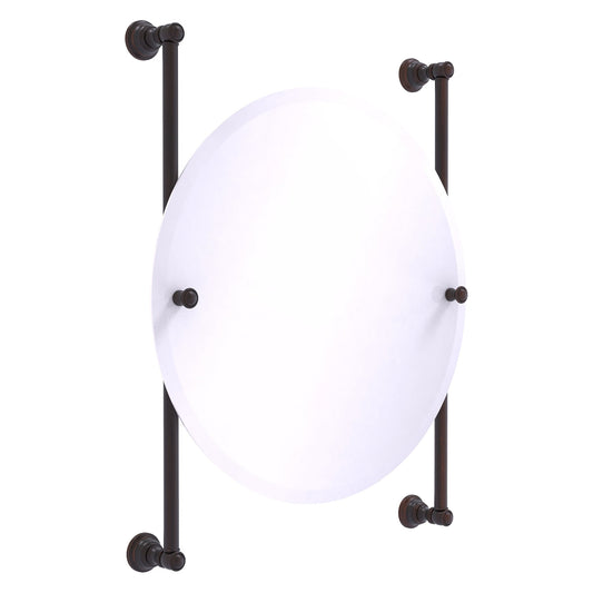 Allied Brass Carolina 22" x 4.4" Venetian Bronze Solid Brass Round Frameless Rail-Mounted Mirror