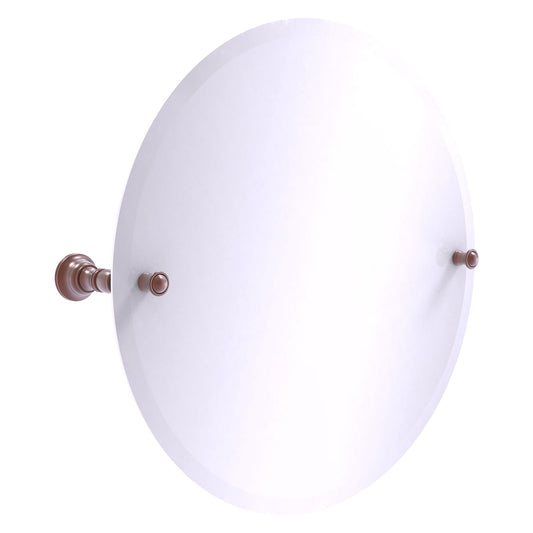 Allied Brass Carolina 22" x 4.8" Antique Copper Solid Brass Frameless Round Tilt Mirror With Beveled Edge