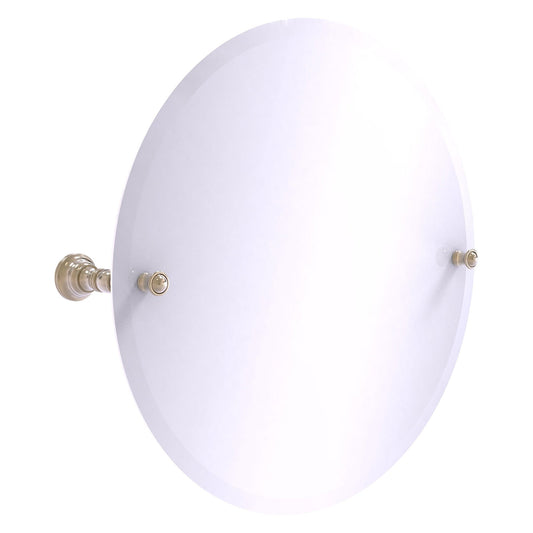 Allied Brass Carolina 22" x 4.8" Antique Pewter Solid Brass Frameless Round Tilt Mirror With Beveled Edge