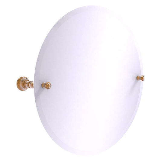 Allied Brass Carolina 22" x 4.8" Brushed Bronze Solid Brass Frameless Round Tilt Mirror With Beveled Edge