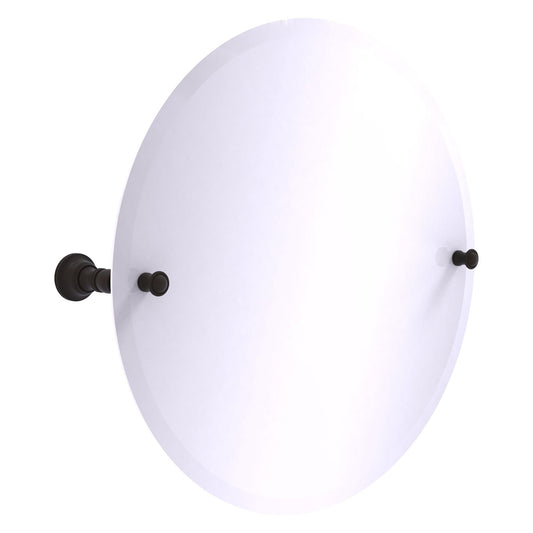 Allied Brass Carolina 22" x 4.8" Oil Rubbed Bronze Solid Brass Frameless Round Tilt Mirror With Beveled Edge