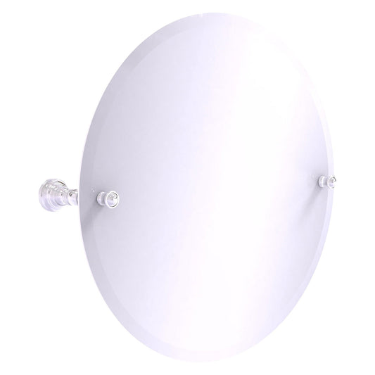 Allied Brass Carolina 22" x 4.8" Polished Chrome Solid Brass Frameless Round Tilt Mirror With Beveled Edge