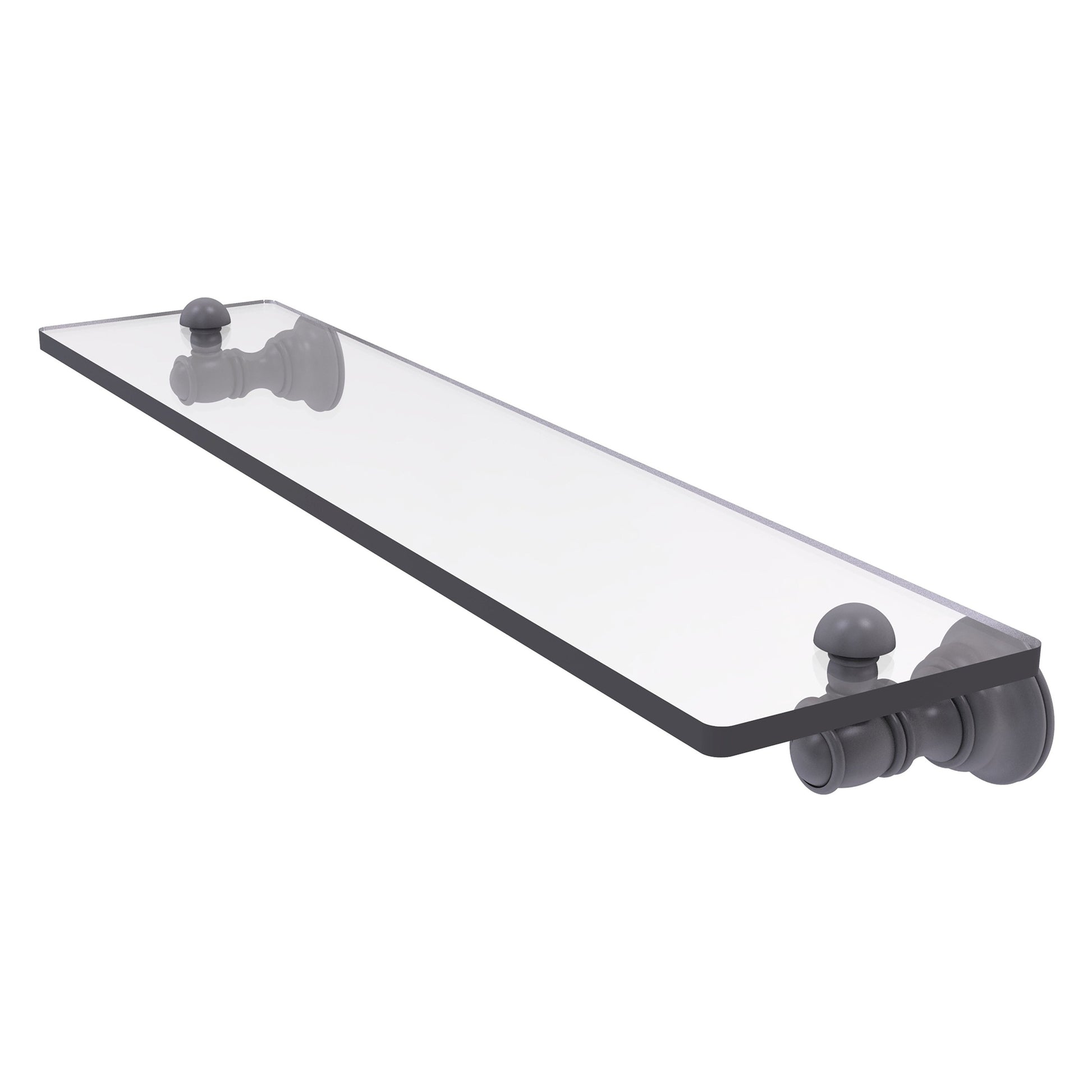 Allied Brass Carolina 22" x 5.54" Matte Gray Solid Brass Glass Shelf
