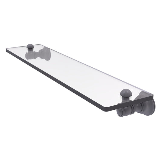Allied Brass Carolina 22" x 5.54" Matte Gray Solid Brass Glass Shelf