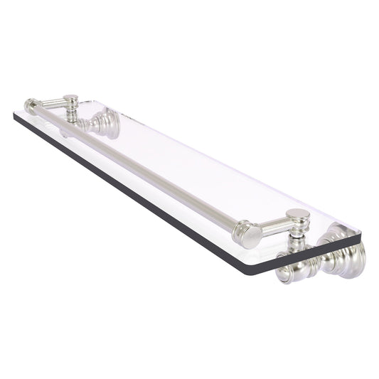 Allied Brass Carolina 22" x 5.54" Satin Nickel Solid Brass Glass Shelf With Gallery Rail