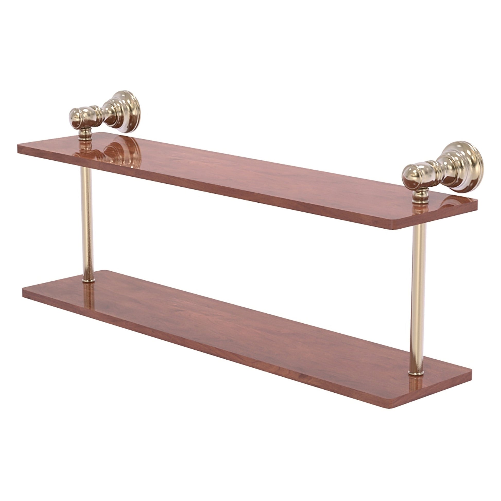 Allied Brass Carolina 22" x 5.6" Antique Pewter Solid Brass Two-Tiered Wood Shelf