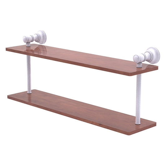 Allied Brass Carolina 22" x 5.6" Matte White Solid Brass Two-Tiered Wood Shelf