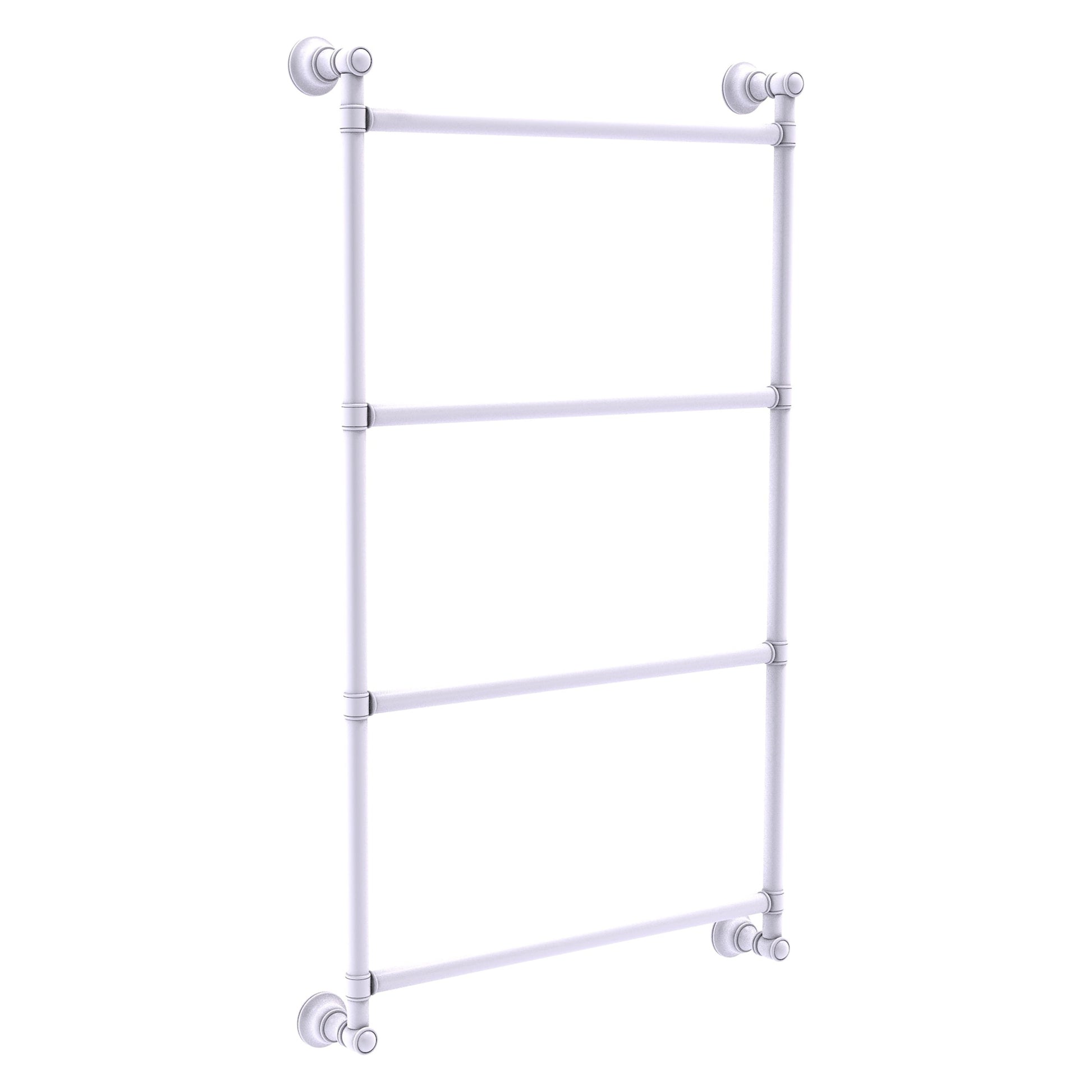 Allied Brass Carolina 24" x 3.3" Matte White Solid Brass 4-Tier Ladder Towel Bar