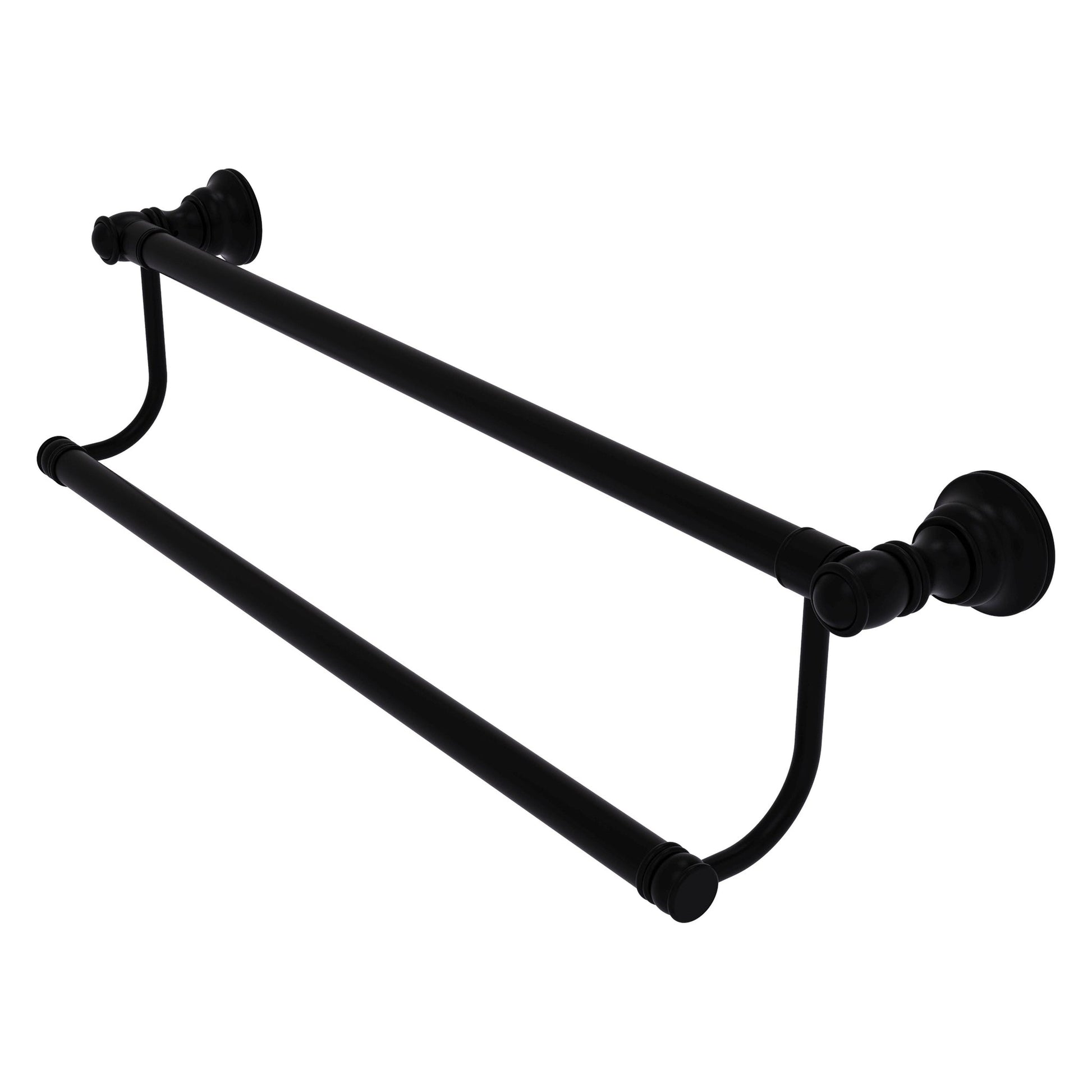 Allied Brass Carolina 24" x 5.2" Matte Black Solid Brass Double Towel Bar