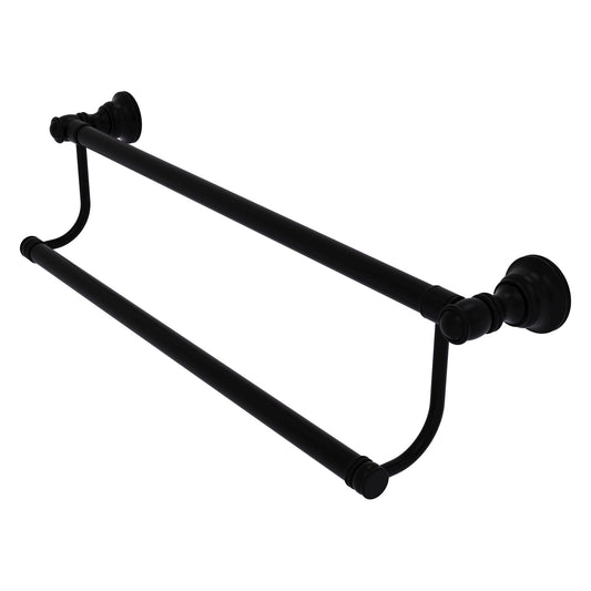 Allied Brass Carolina 24" x 5.2" Matte Black Solid Brass Double Towel Bar