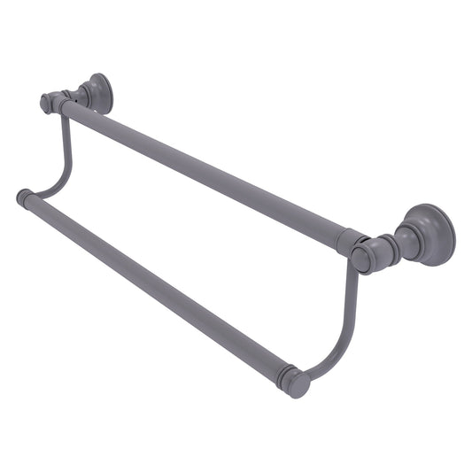 Allied Brass Carolina 24" x 5.2" Matte Gray Solid Brass Double Towel Bar