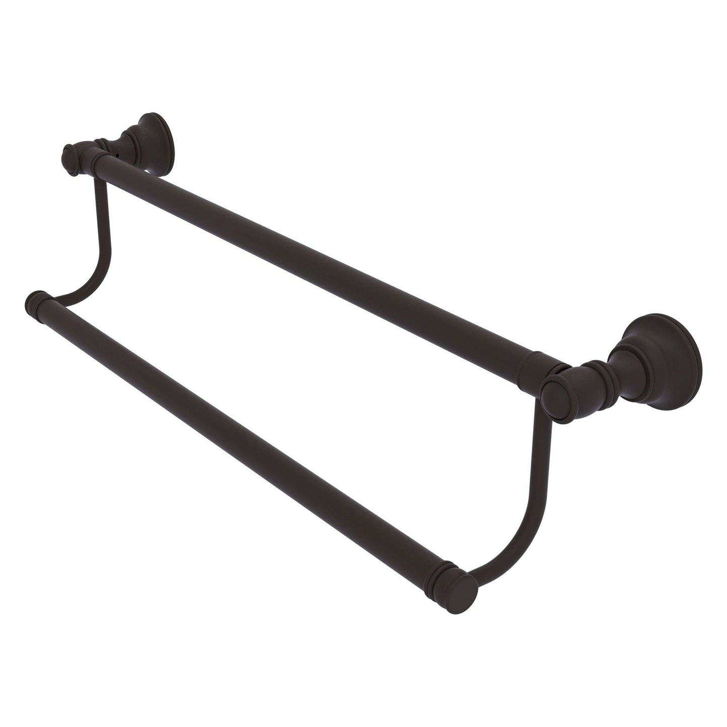Allied Brass Carolina 24" x 5.2" Oil Rubbed Bronze Solid Brass Double Towel Bar