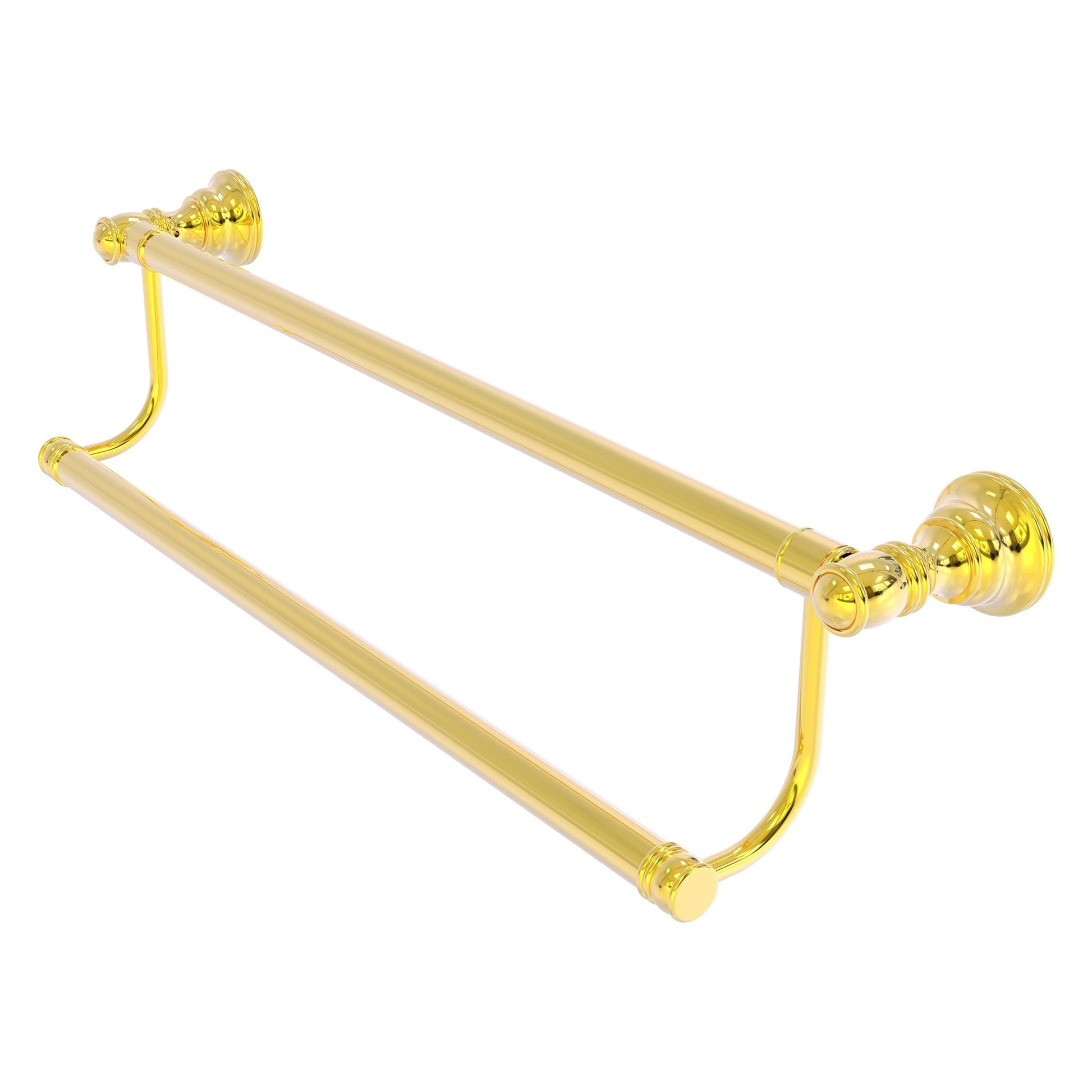 Allied Brass Carolina 24" x 5.2" Polished Brass Solid Brass Double Towel Bar