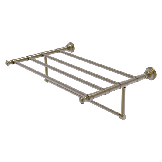 Allied Brass Carolina 26" x 13.7" Antique Brass Solid Brass Towel Shelf With Integrated Towel Bar