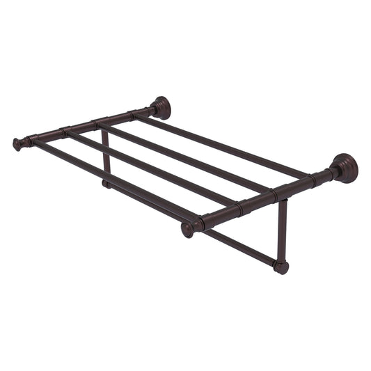 Allied Brass Carolina 26" x 13.7" Antique Bronze Solid Brass Towel Shelf With Integrated Towel Bar