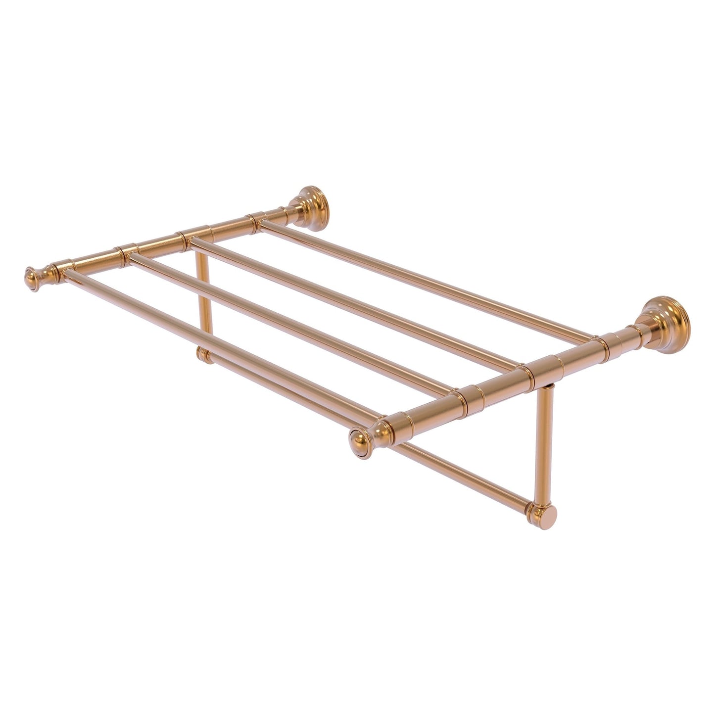 Allied Brass Carolina 26" x 13.7" Brushed Bronze Solid Brass Towel Shelf With Integrated Towel Bar