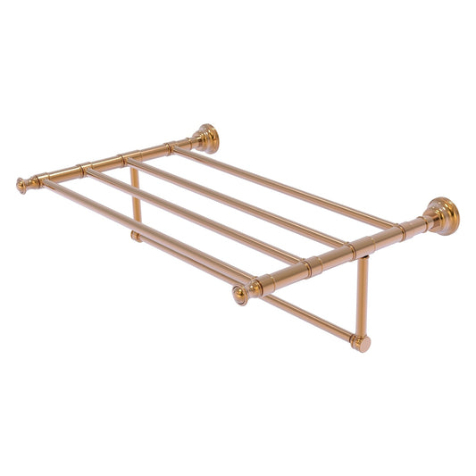 Allied Brass Carolina 26" x 13.7" Brushed Bronze Solid Brass Towel Shelf With Integrated Towel Bar