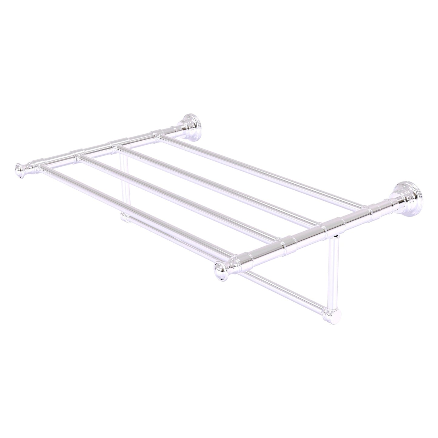 Allied Brass Carolina 26" x 13.7" Polished Chrome Solid Brass Towel Shelf With Integrated Towel Bar
