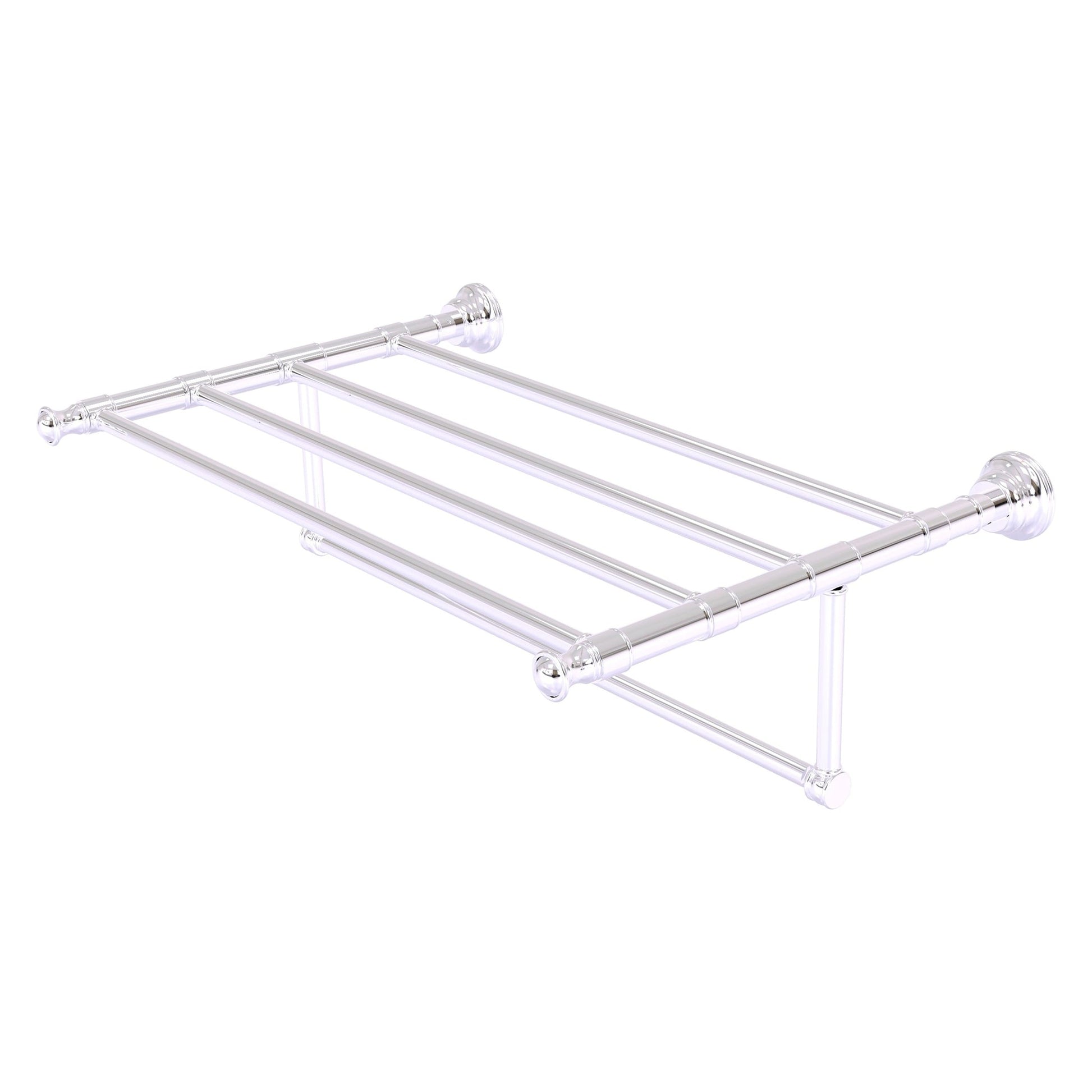 Allied Brass Carolina 26" x 13.7" Polished Chrome Solid Brass Towel Shelf With Integrated Towel Bar