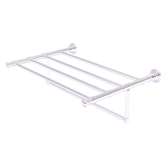 Allied Brass Carolina 26" x 13.7" Polished Chrome Solid Brass Towel Shelf With Integrated Towel Bar