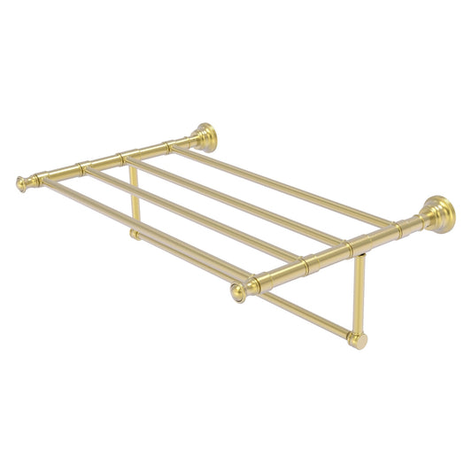 Allied Brass Carolina 26" x 13.7" Satin Brass Solid Brass Towel Shelf With Integrated Towel Bar