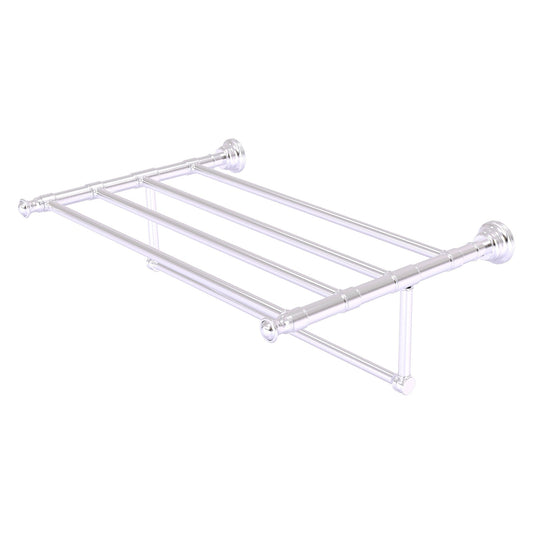 Allied Brass Carolina 26" x 13.7" Satin Chrome Solid Brass Towel Shelf With Integrated Towel Bar